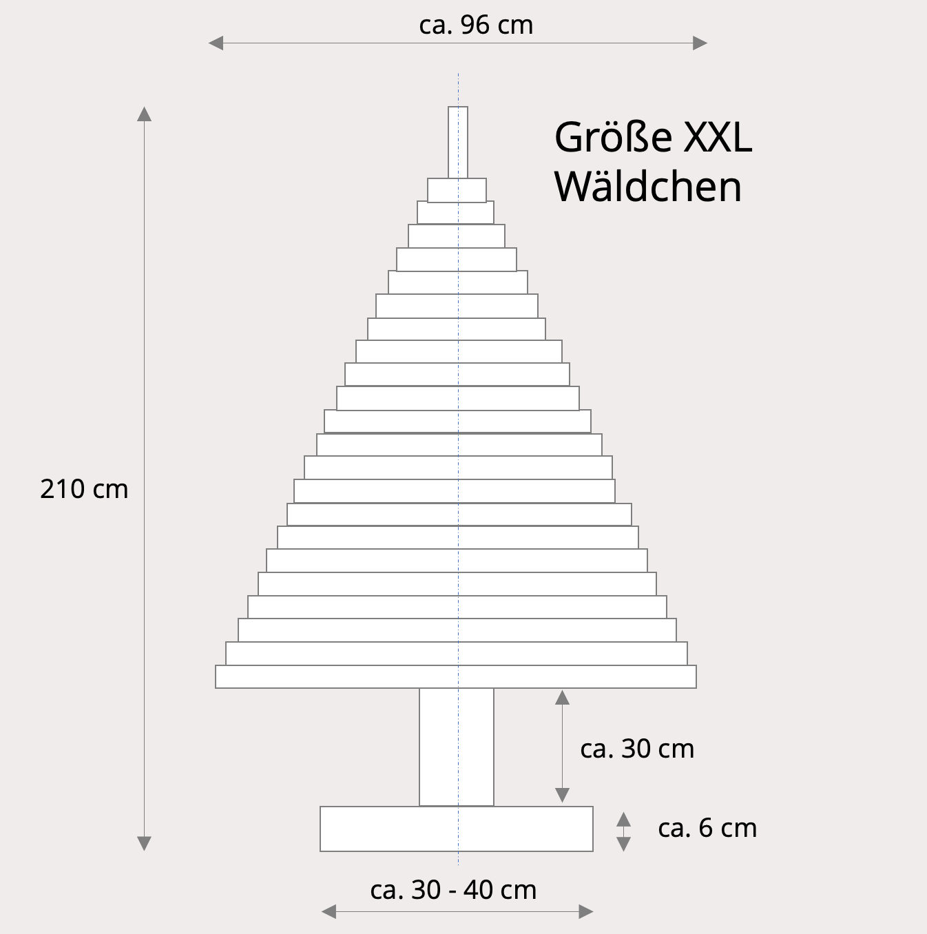 Wooden Christmas tree forest XXL (2.1m)
