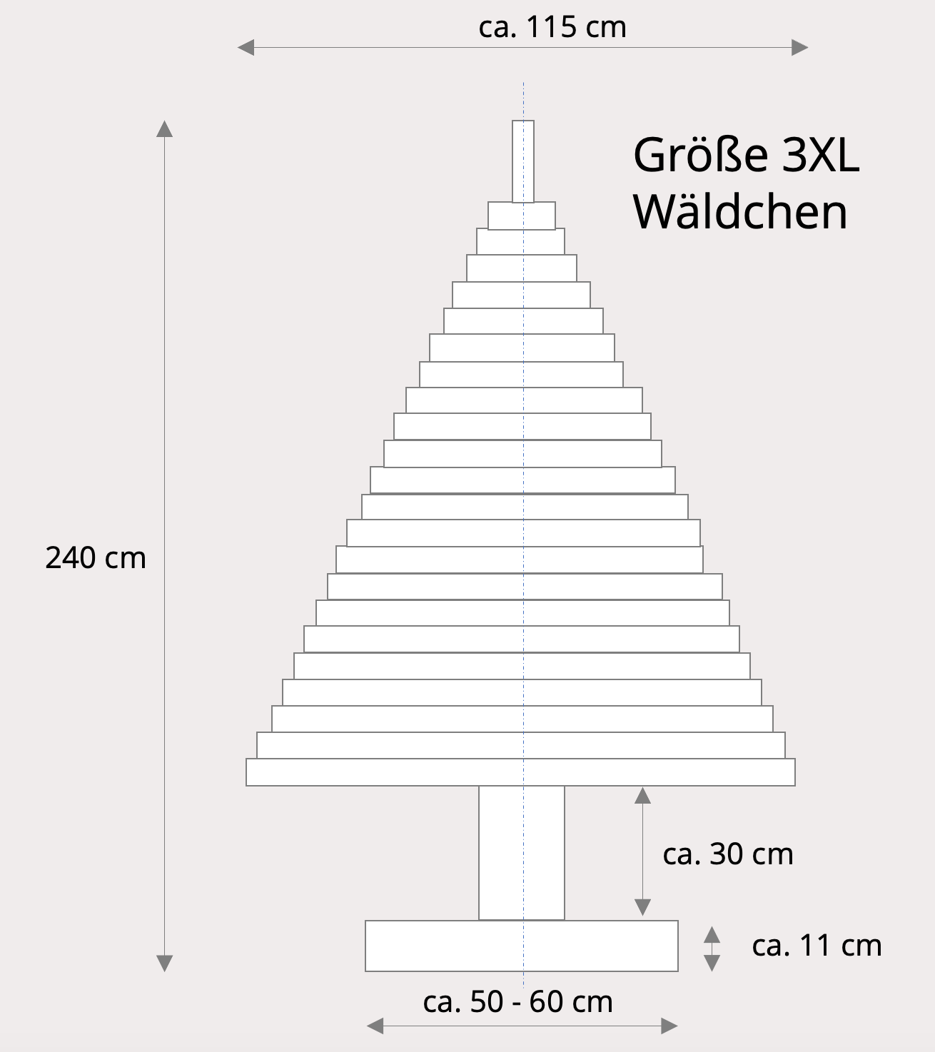 Holzweihnachtsbaum Wäldchen 3XL (2,4m)