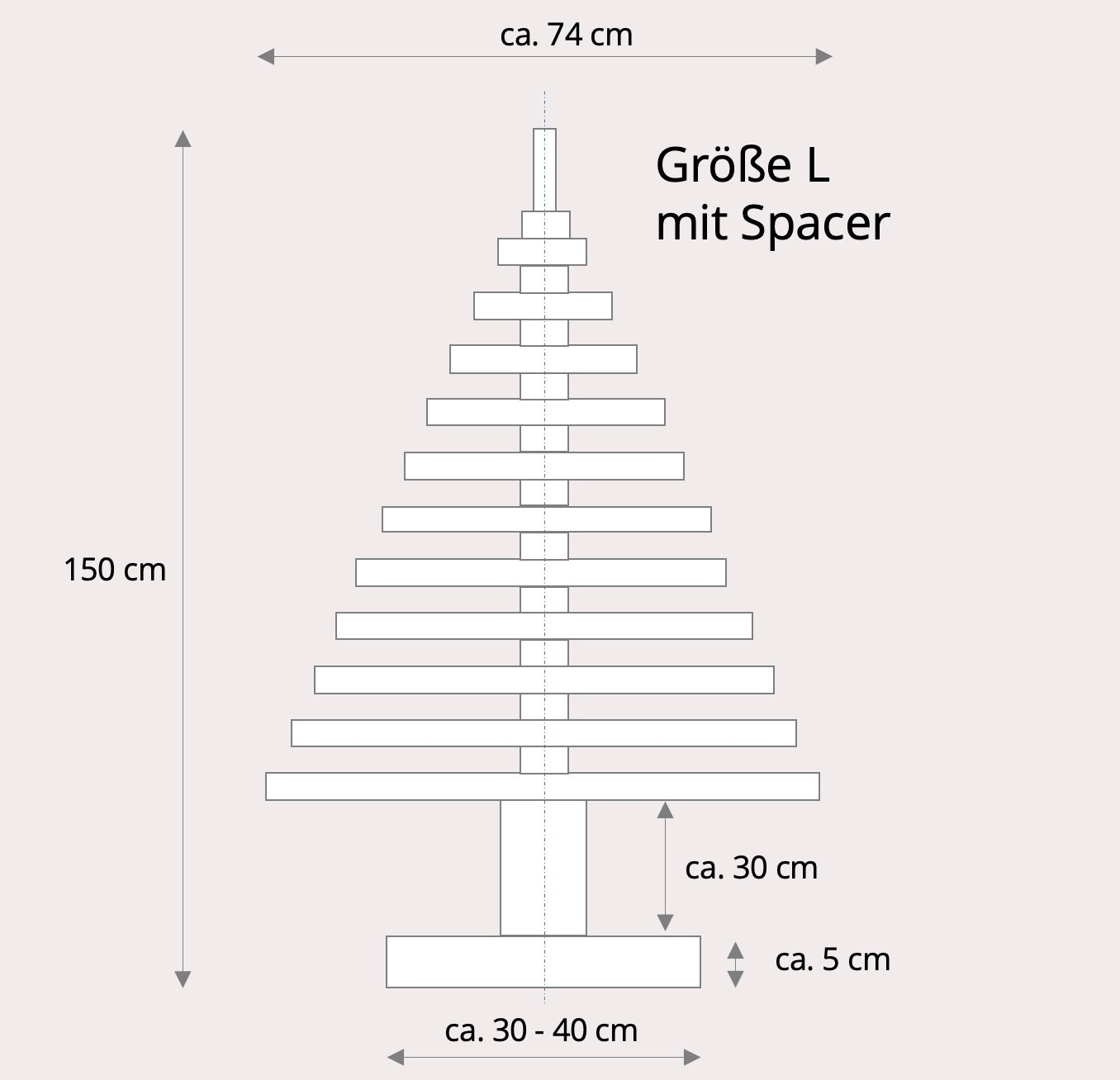 Holzweihnachtsbaum Lichtung L (1,5m)