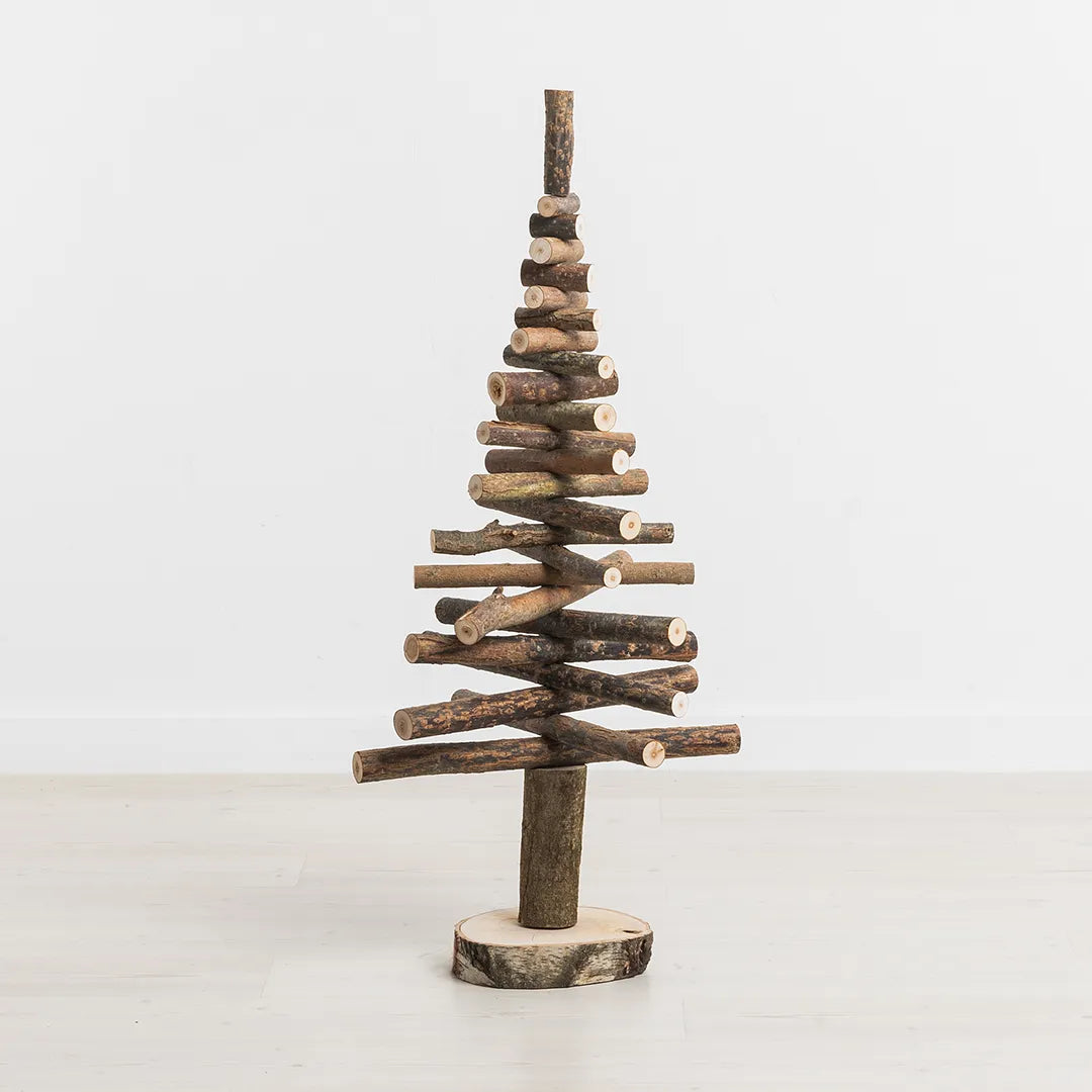 wiederverwendbarer Holzweihnachtsbaum Holzbengel - 100 cm