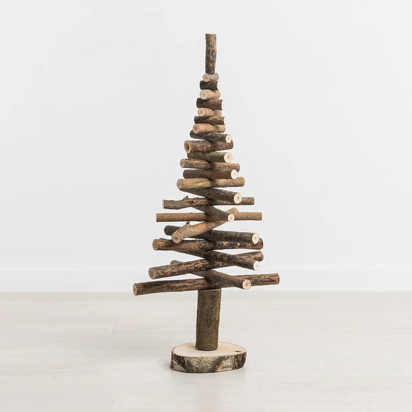 nachhaltiger Holzweihnachtsbaum Holzbengel 100cm