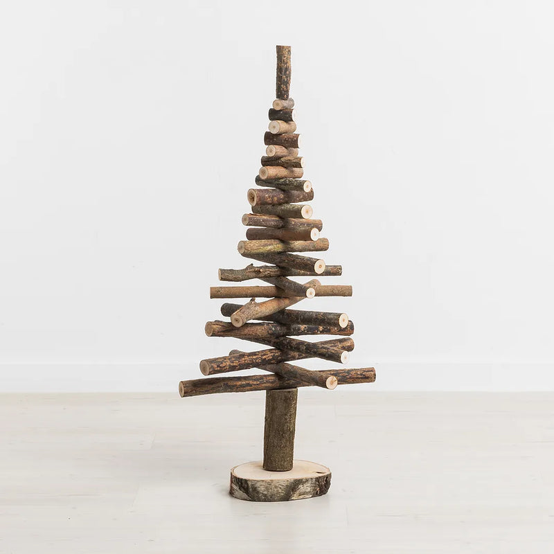 nachhaltiger Holzweihnachtsbaum Holzbengel 100cm