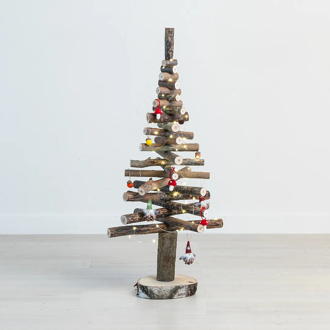 wiederverwendbarer Holzweihnachtsbaum Holzbengel - 100 cm