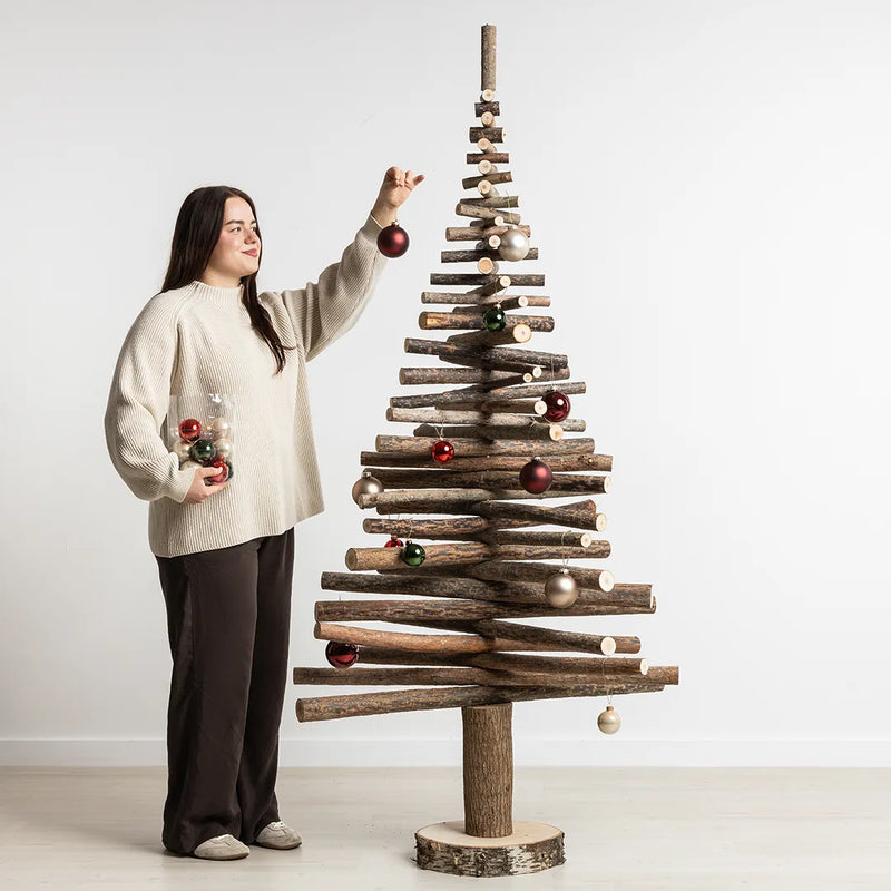nachhaltiger Holzweihnachtsbaum Holzbengel 210cm