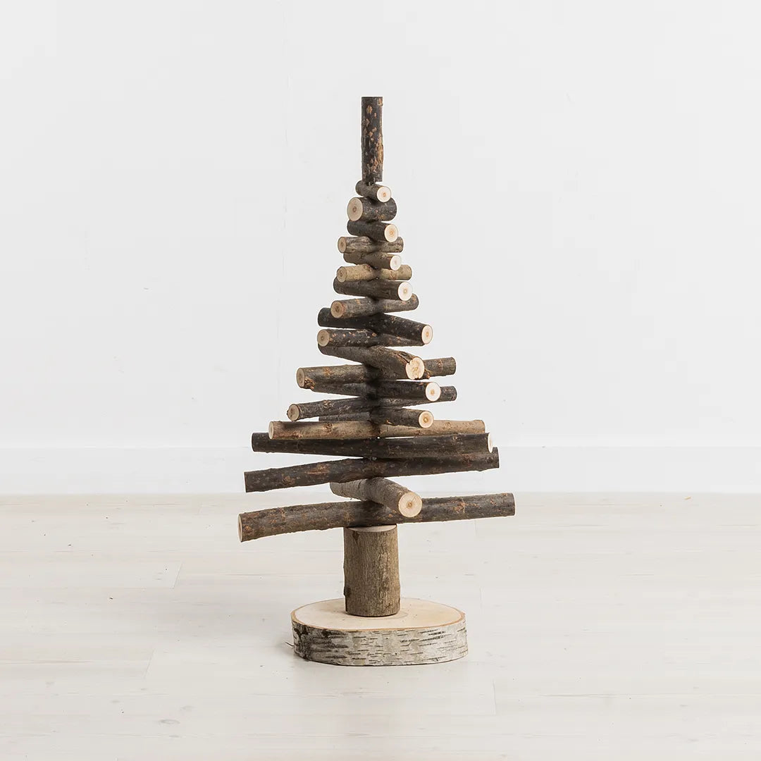 wiederverwendbarer Holzweihnachtsbaum Holzbengel - 75 cm