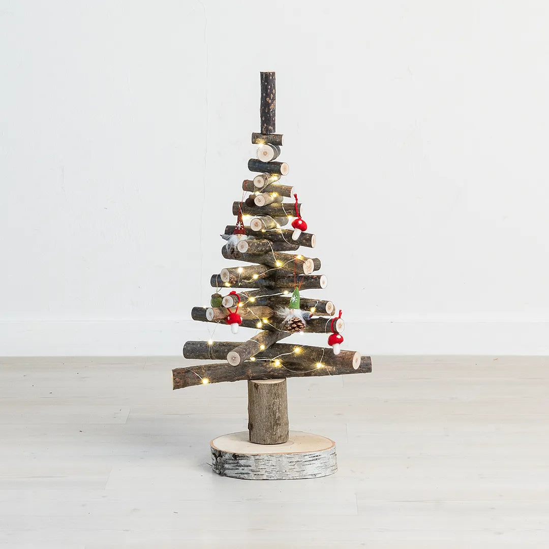 wiederverwendbarer Holzweihnachtsbaum Holzbengel - 75 cm