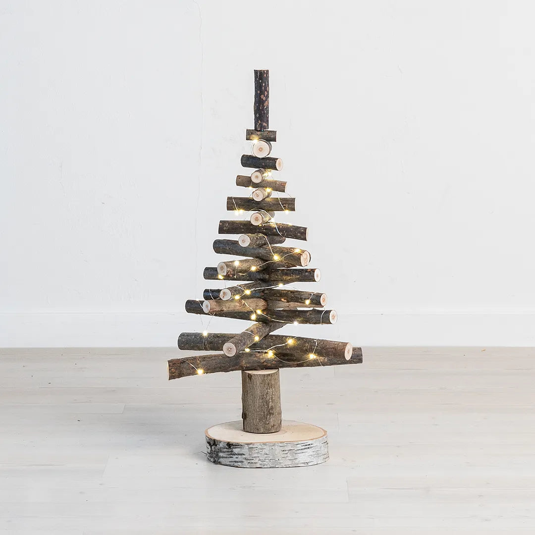 wiederverwendbarer Holzweihnachtsbaum Holzbengel - 75 cm