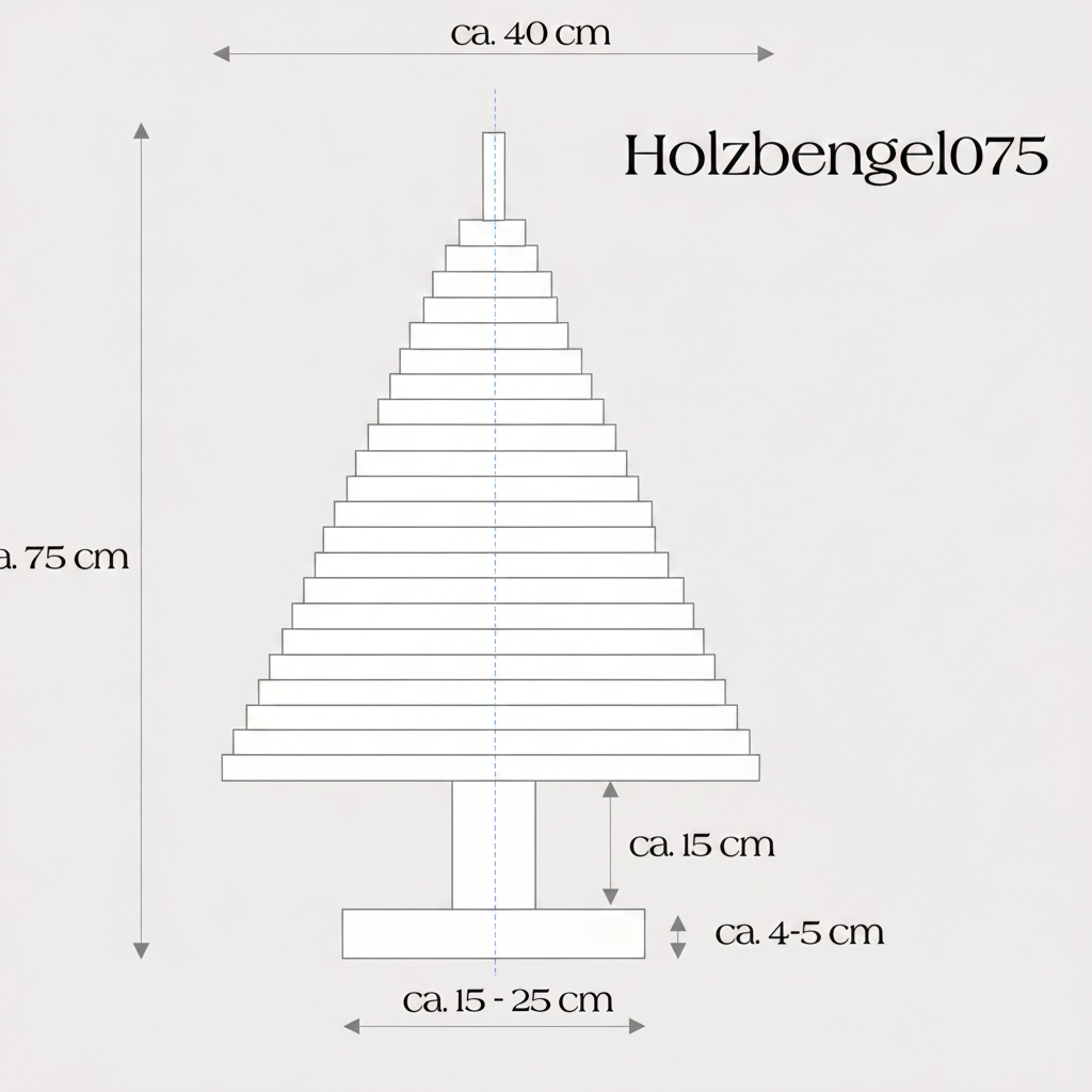 nachhaltiger Holzweihnachtsbaum Holzbengel 075cm