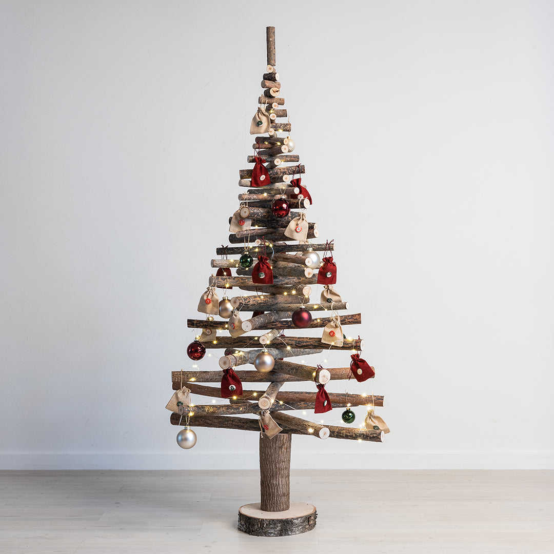 Holzbengel Adventskalender Jute