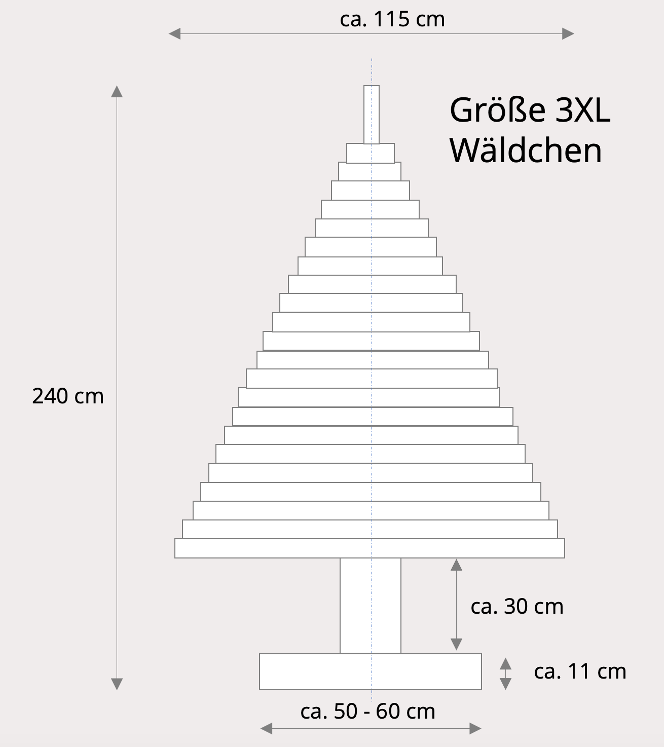 Wooden Christmas tree forest XXL (2.1m)